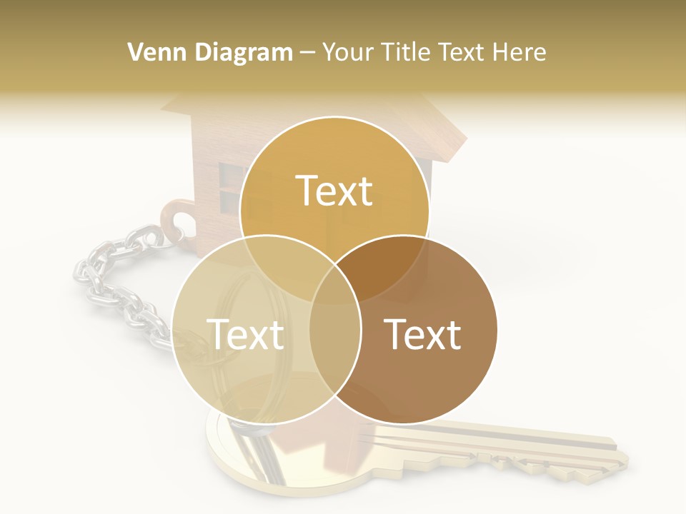 A Wooden House With A Keychain On A White Background PowerPoint Template