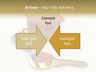 A Wooden House With A Keychain On A White Background PowerPoint Template