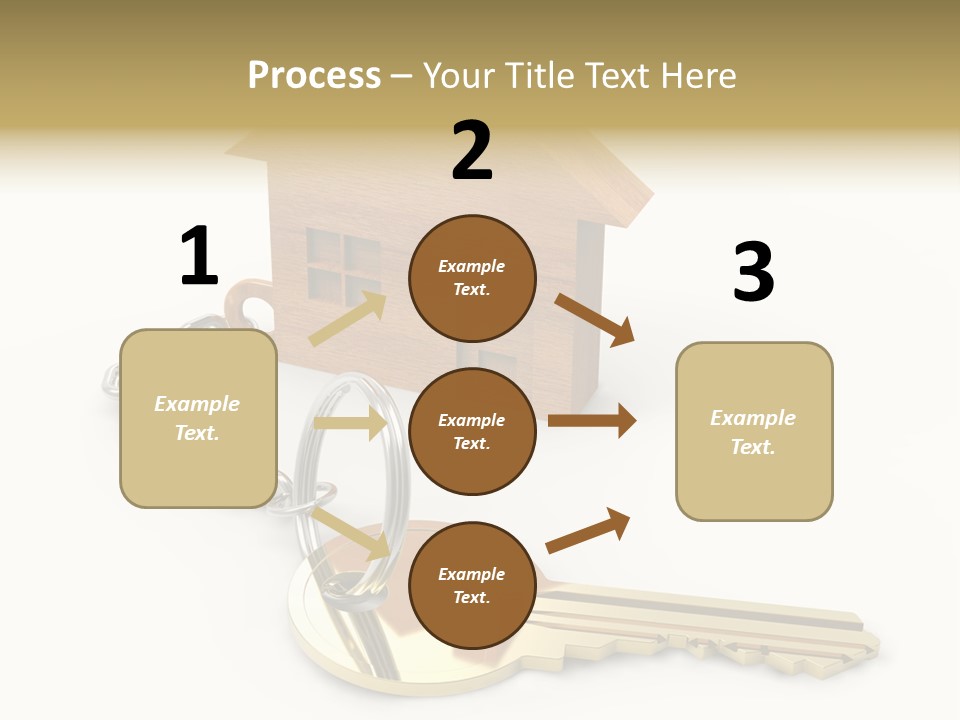 A Wooden House With A Keychain On A White Background PowerPoint Template