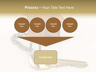 A Wooden House With A Keychain On A White Background PowerPoint Template