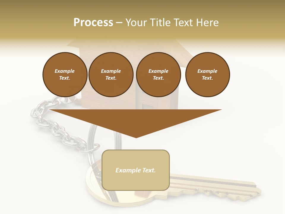 A Wooden House With A Keychain On A White Background PowerPoint Template