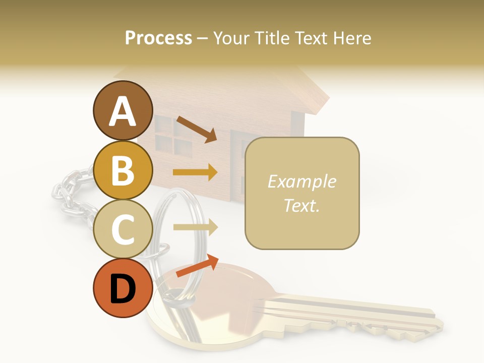 A Wooden House With A Keychain On A White Background PowerPoint Template