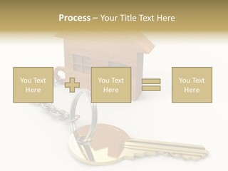 A Wooden House With A Keychain On A White Background PowerPoint Template
