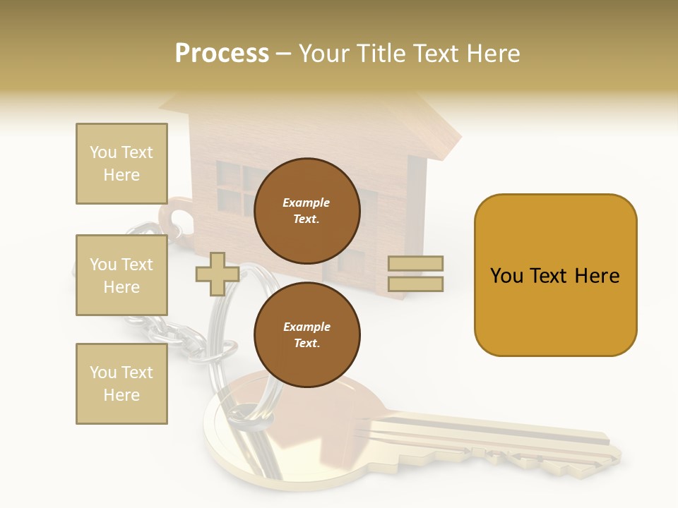 A Wooden House With A Keychain On A White Background PowerPoint Template