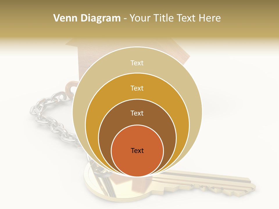 A Wooden House With A Keychain On A White Background PowerPoint Template