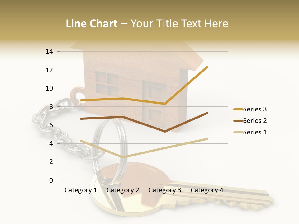 A Wooden House With A Keychain On A White Background PowerPoint Template