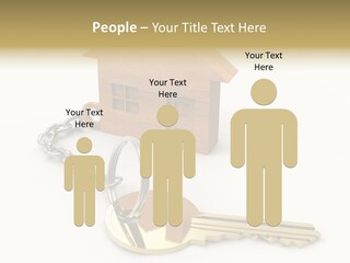 A Wooden House With A Keychain On A White Background PowerPoint Template