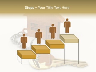 A Wooden House With A Keychain On A White Background PowerPoint Template