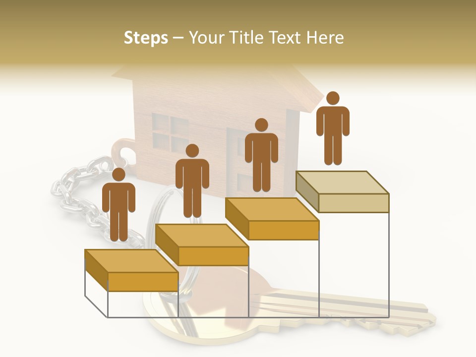 A Wooden House With A Keychain On A White Background PowerPoint Template
