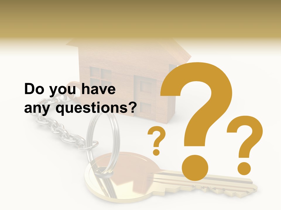 A Wooden House With A Keychain On A White Background PowerPoint Template