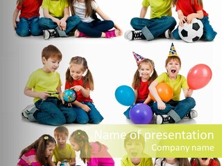 Schoolgirl White Small PowerPoint Template