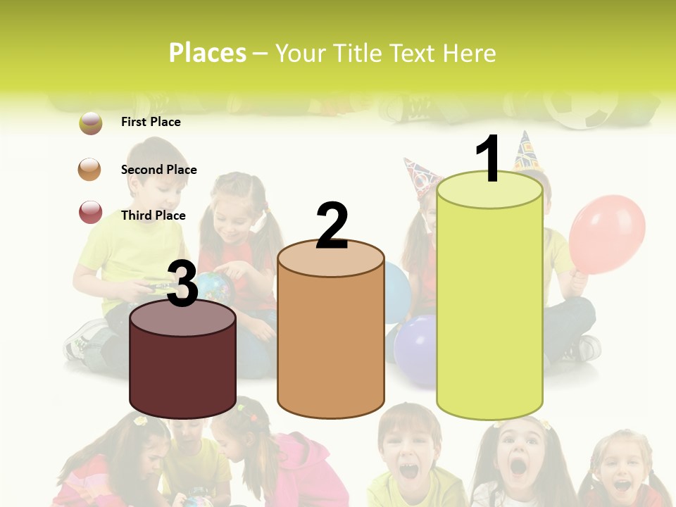 Schoolgirl White Small PowerPoint Template