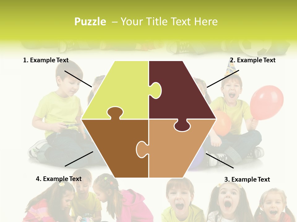 Schoolgirl White Small PowerPoint Template