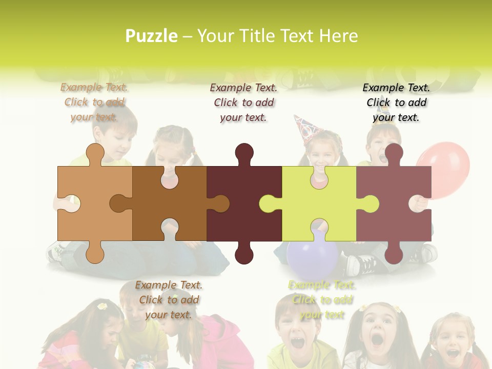 Schoolgirl White Small PowerPoint Template