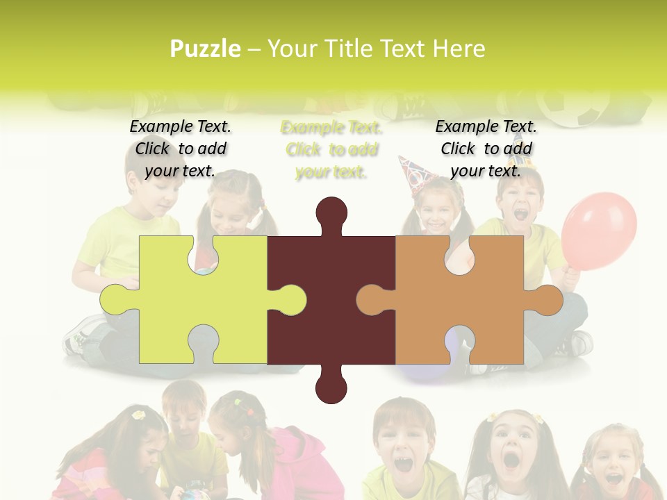 Schoolgirl White Small PowerPoint Template