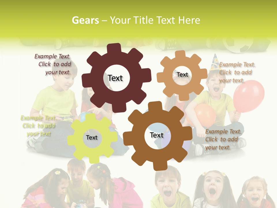 Schoolgirl White Small PowerPoint Template