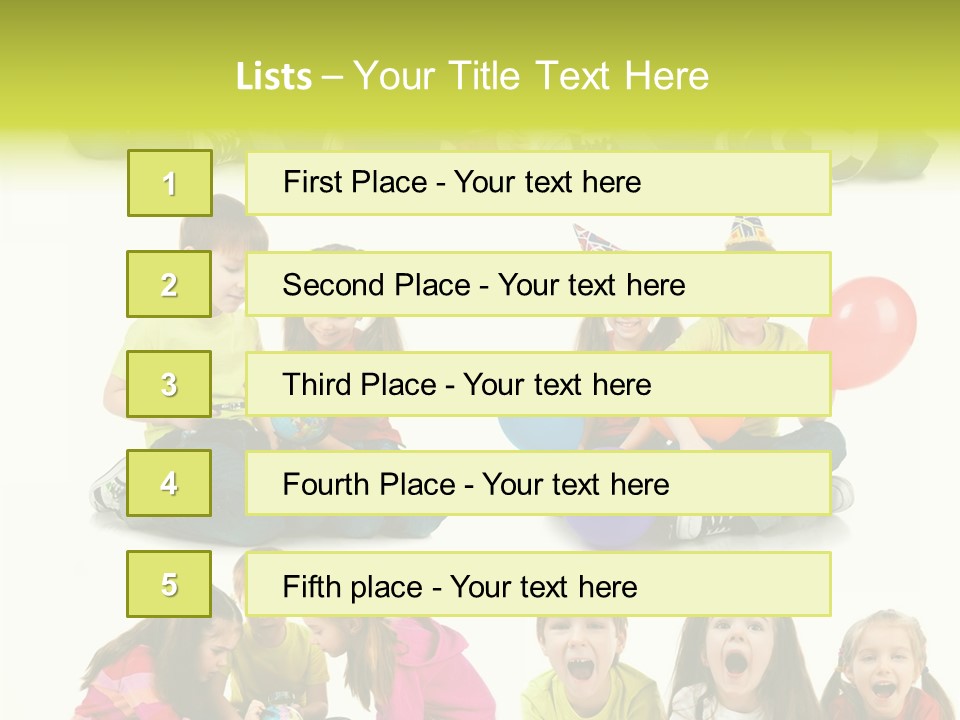 Schoolgirl White Small PowerPoint Template