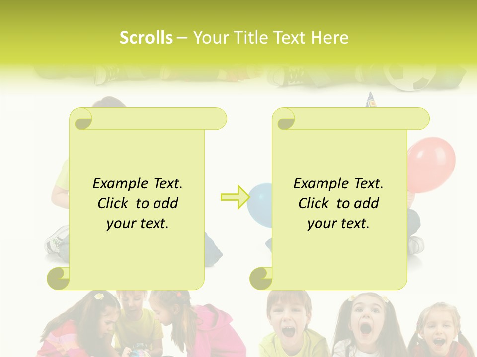 Schoolgirl White Small PowerPoint Template