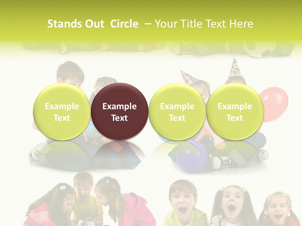 Schoolgirl White Small PowerPoint Template