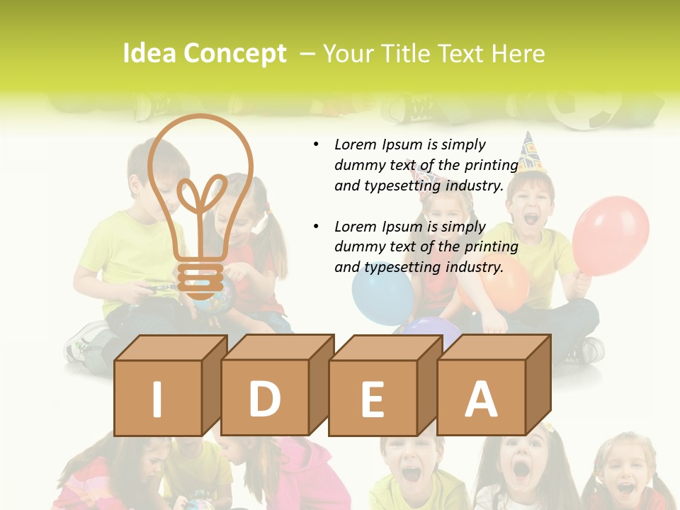 Schoolgirl White Small PowerPoint Template