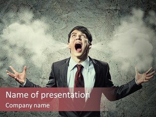 Bossy Stress Head PowerPoint Template