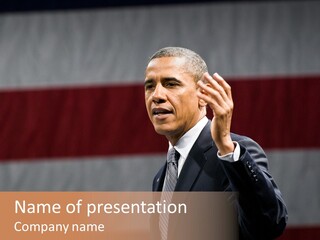 The President Of The United States Giving A Speech PowerPoint Template