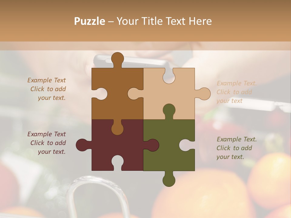 A Person Holding A Cell Phone In A Grocery Cart PowerPoint Template
