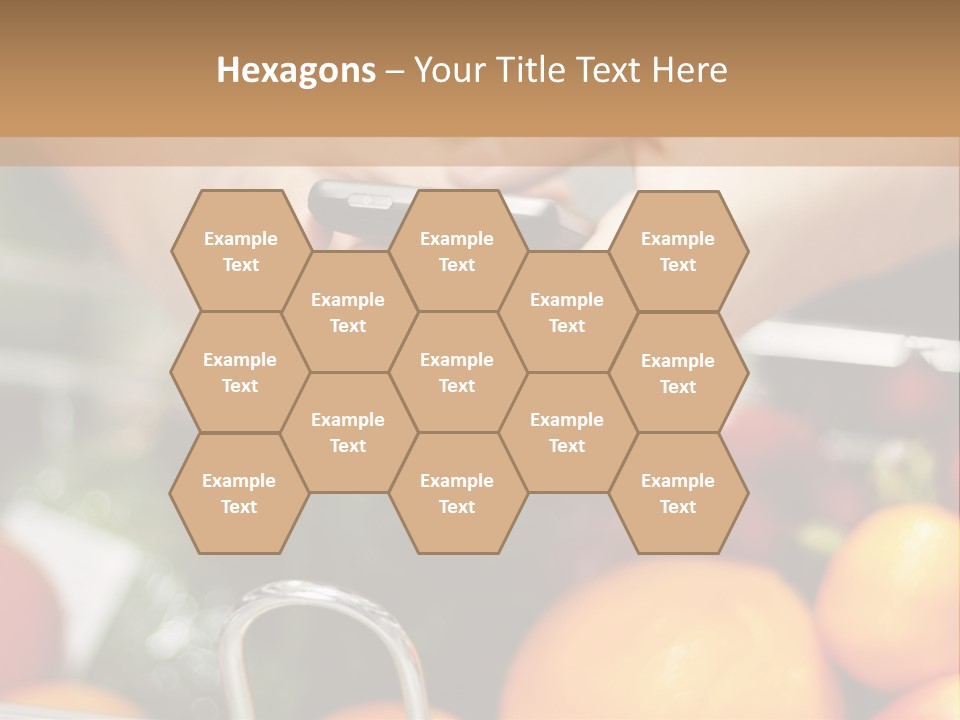 A Person Holding A Cell Phone In A Grocery Cart PowerPoint Template