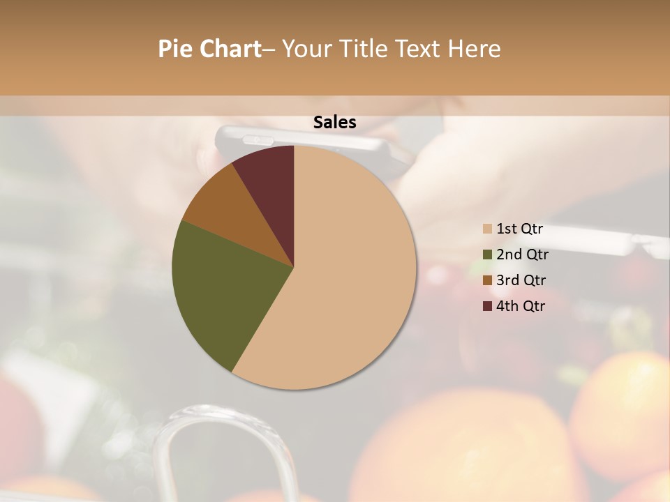 A Person Holding A Cell Phone In A Grocery Cart PowerPoint Template
