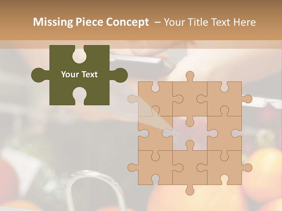 A Person Holding A Cell Phone In A Grocery Cart PowerPoint Template