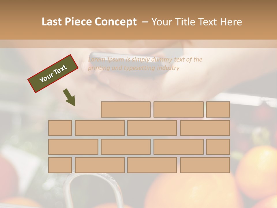 A Person Holding A Cell Phone In A Grocery Cart PowerPoint Template