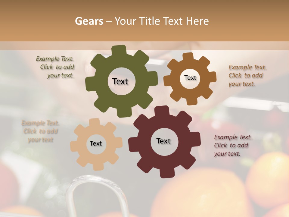 A Person Holding A Cell Phone In A Grocery Cart PowerPoint Template