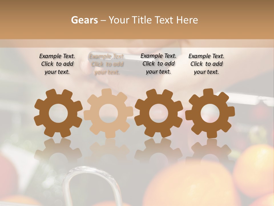 A Person Holding A Cell Phone In A Grocery Cart PowerPoint Template