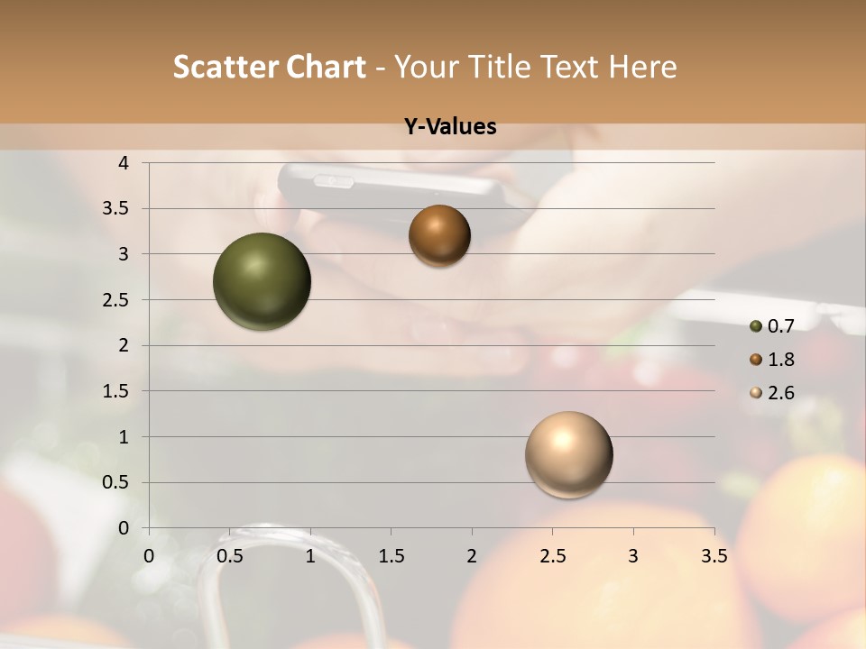 A Person Holding A Cell Phone In A Grocery Cart PowerPoint Template