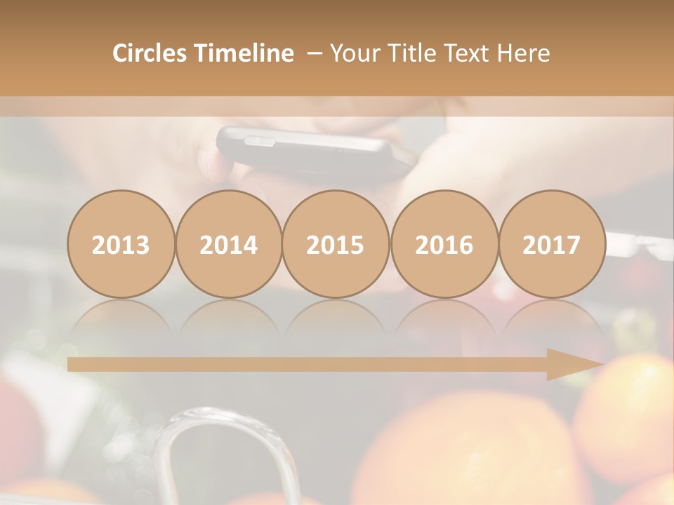 A Person Holding A Cell Phone In A Grocery Cart PowerPoint Template