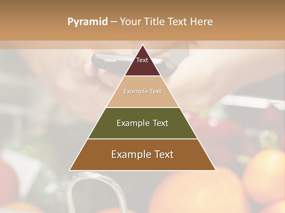 A Person Holding A Cell Phone In A Grocery Cart PowerPoint Template