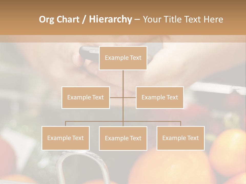 A Person Holding A Cell Phone In A Grocery Cart PowerPoint Template