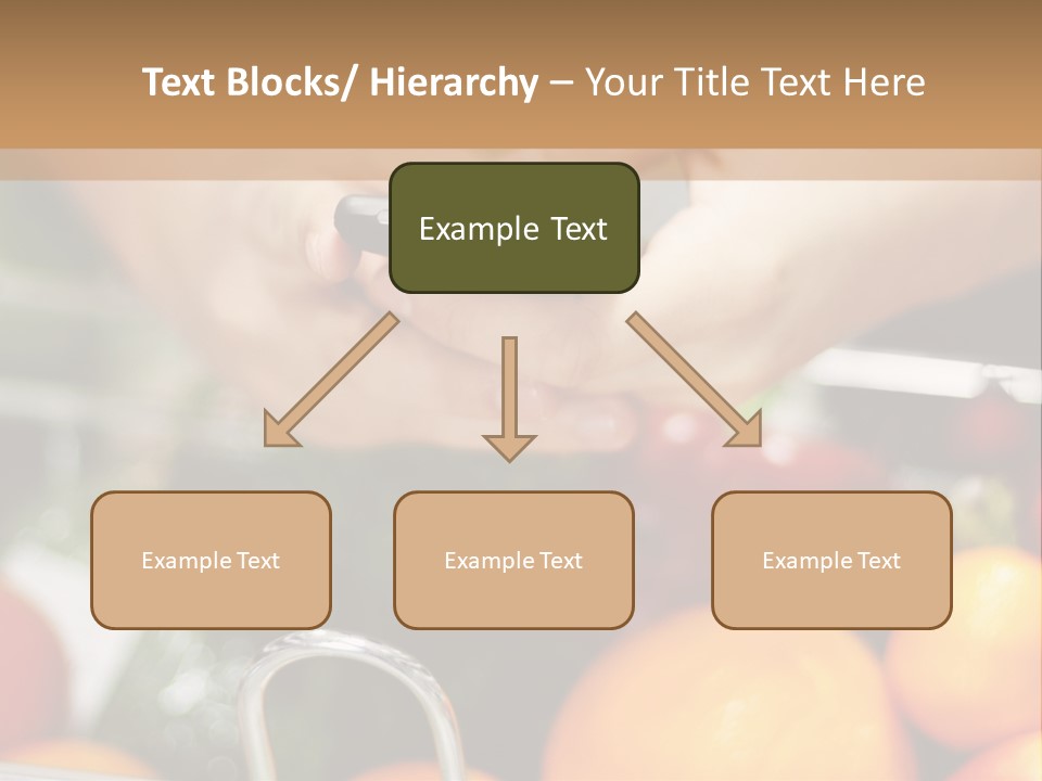 A Person Holding A Cell Phone In A Grocery Cart PowerPoint Template