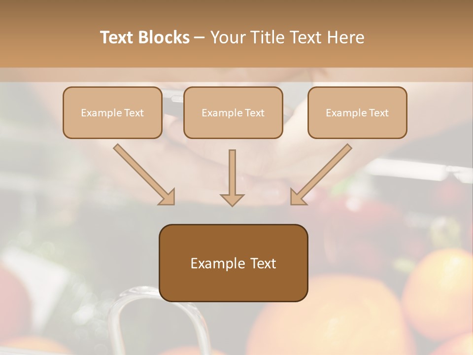 A Person Holding A Cell Phone In A Grocery Cart PowerPoint Template