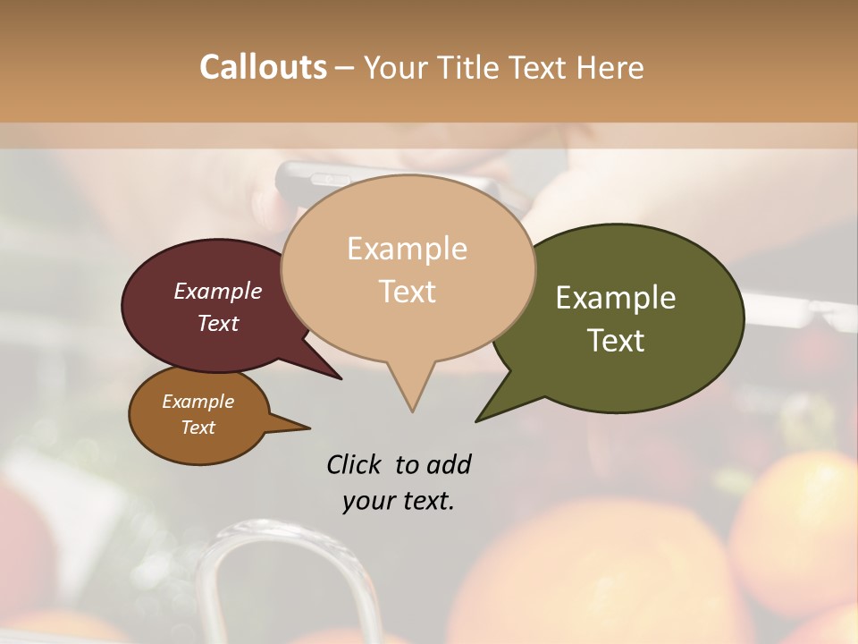 A Person Holding A Cell Phone In A Grocery Cart PowerPoint Template