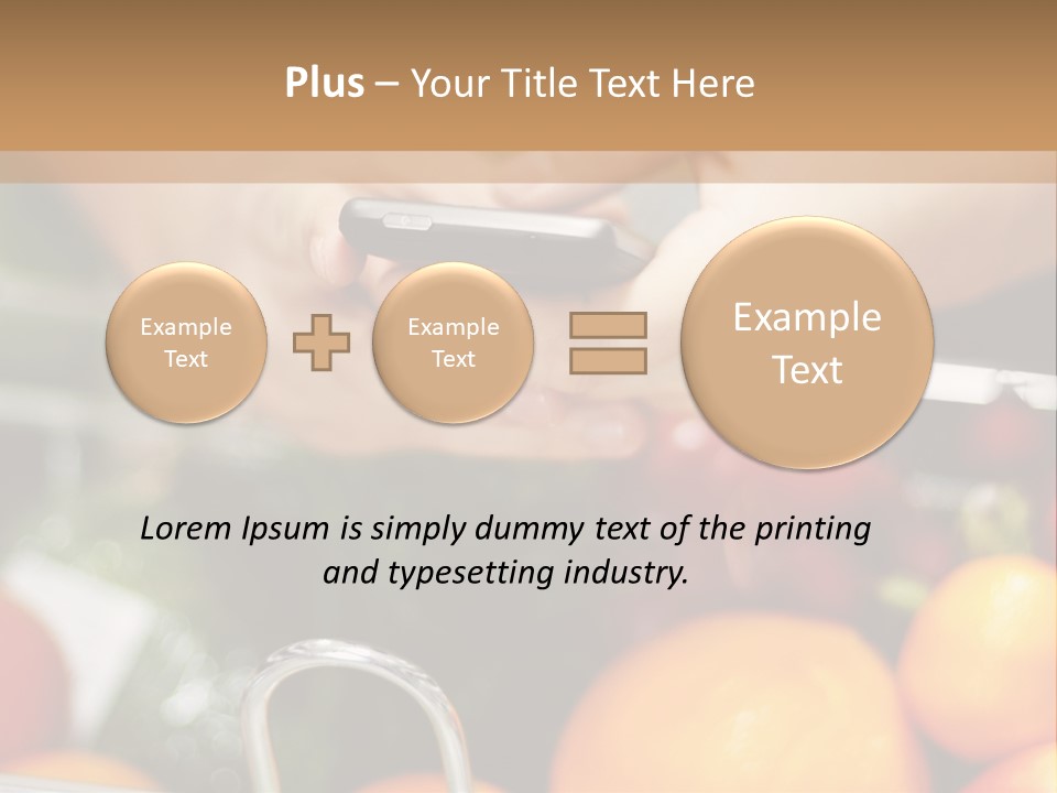 A Person Holding A Cell Phone In A Grocery Cart PowerPoint Template