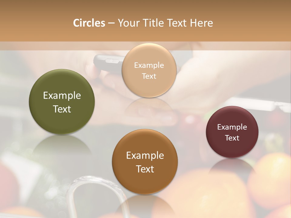 A Person Holding A Cell Phone In A Grocery Cart PowerPoint Template