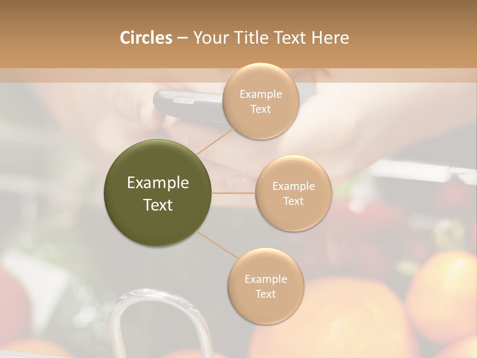 A Person Holding A Cell Phone In A Grocery Cart PowerPoint Template