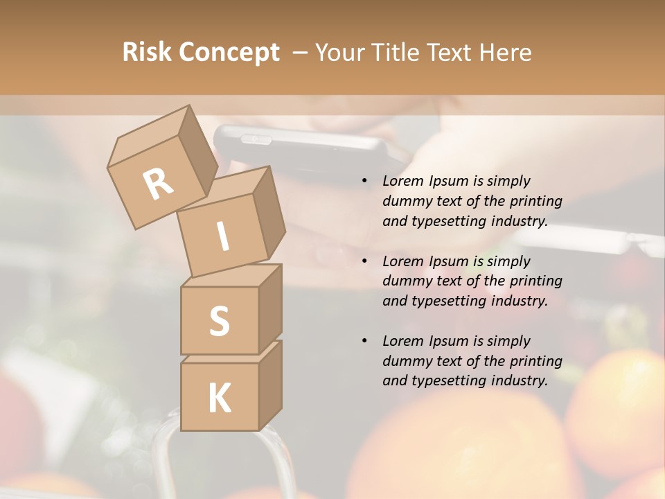 A Person Holding A Cell Phone In A Grocery Cart PowerPoint Template