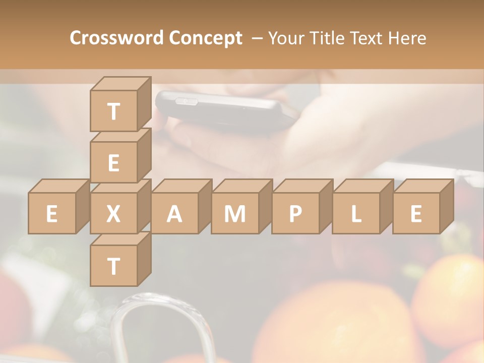 A Person Holding A Cell Phone In A Grocery Cart PowerPoint Template