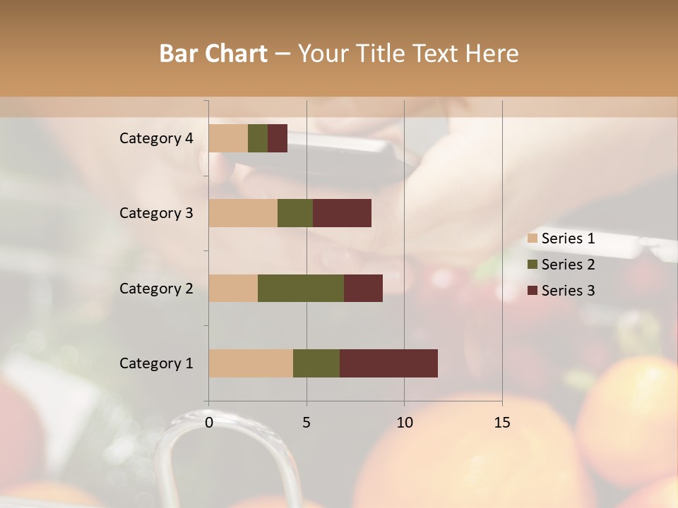 A Person Holding A Cell Phone In A Grocery Cart PowerPoint Template