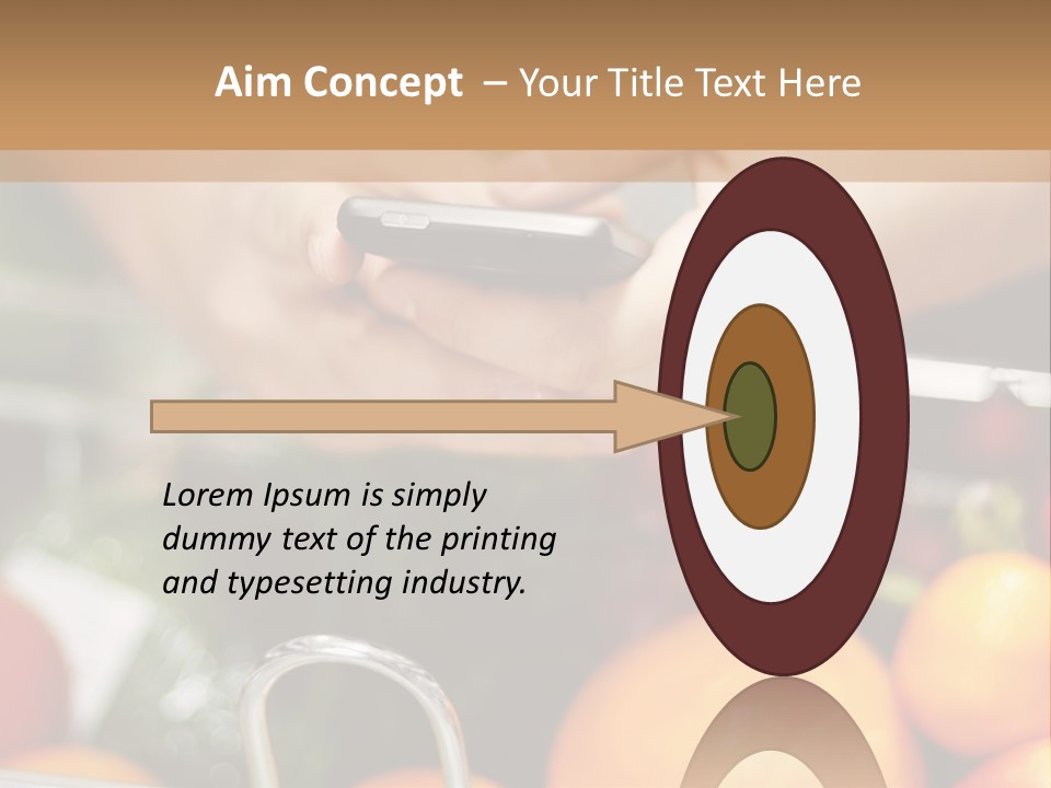 A Person Holding A Cell Phone In A Grocery Cart PowerPoint Template