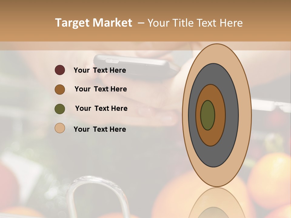 A Person Holding A Cell Phone In A Grocery Cart PowerPoint Template