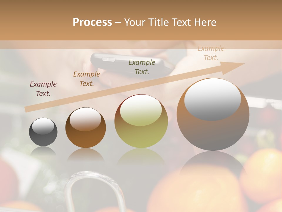 A Person Holding A Cell Phone In A Grocery Cart PowerPoint Template