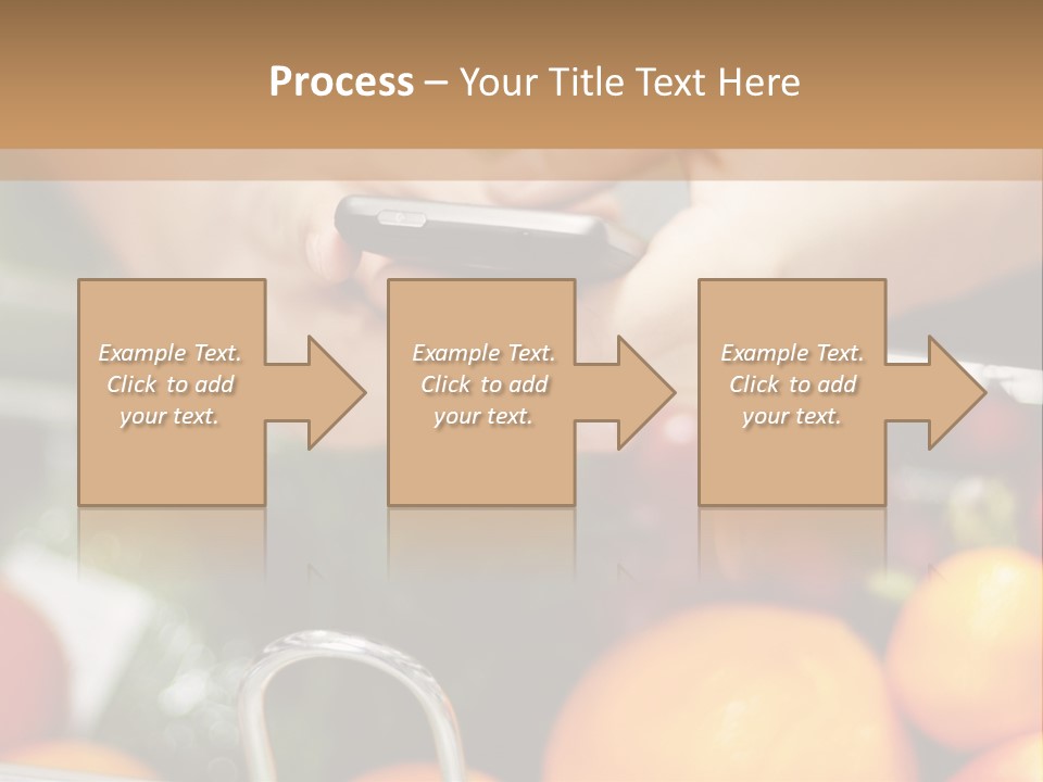 A Person Holding A Cell Phone In A Grocery Cart PowerPoint Template